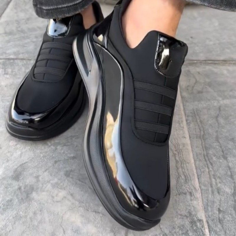Painted leather panel loafers