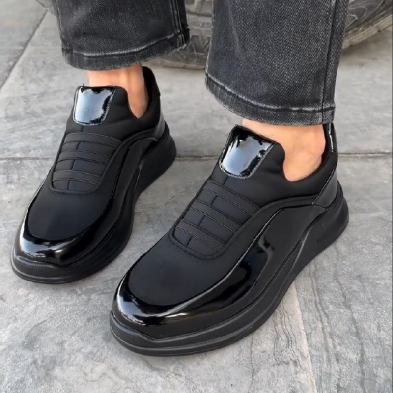 Painted leather panel loafers