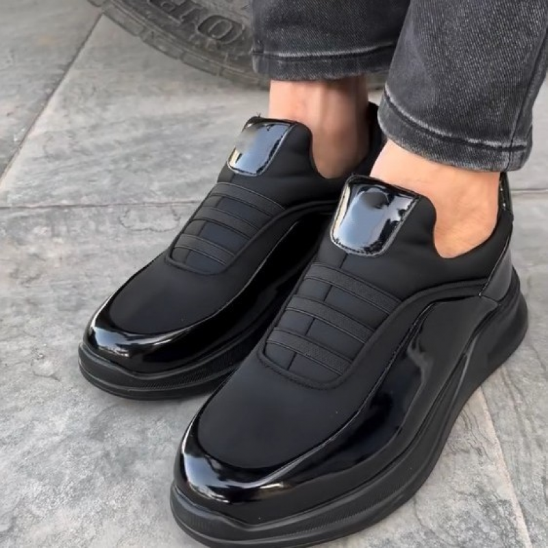 Painted leather panel loafers