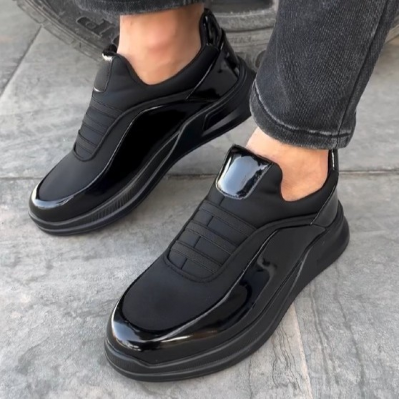 Painted leather panel loafers