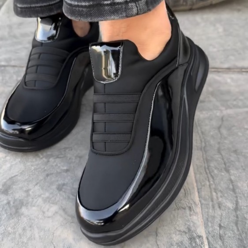 Painted leather panel loafers