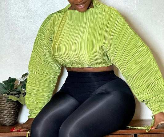 Tilda Shell Pleated Crop Tops