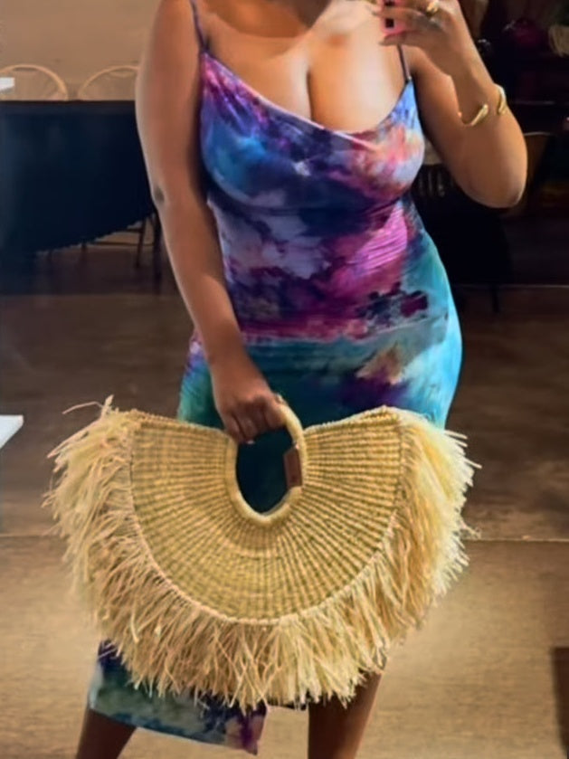 Tassel Handheld Straw Woven Bag