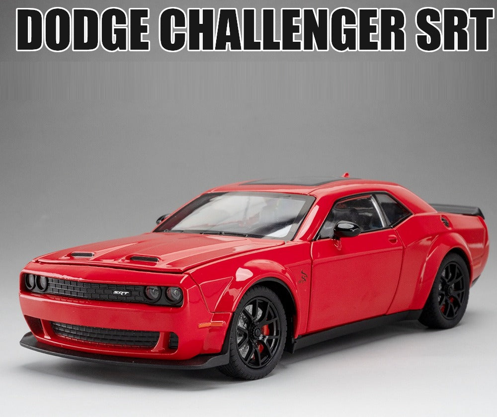 Challenger Hellcat Toy Car Die Cast Metel Cars Toy Pull Back Hellcat Model Cars with Sound and Light Hellc for Kids