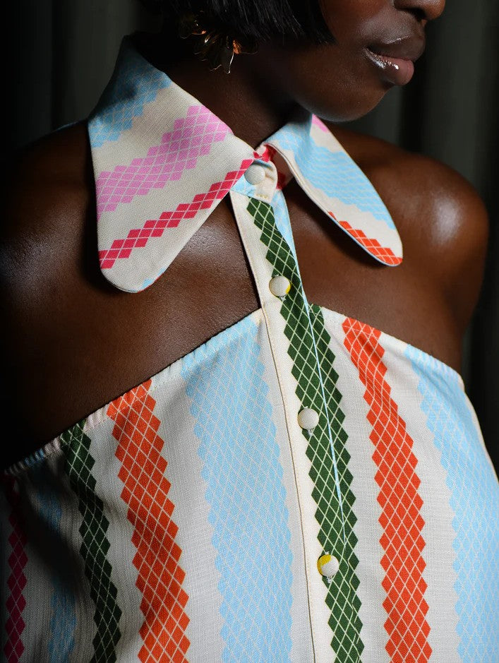 Elegant Shirt Dress Contrasting Color Light Luxury