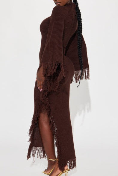 Knitted Batwing Sleeve Dress