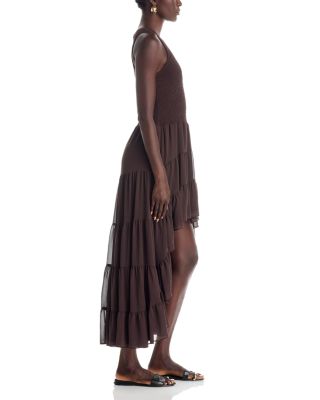 Brown Dress With Irregular Hem