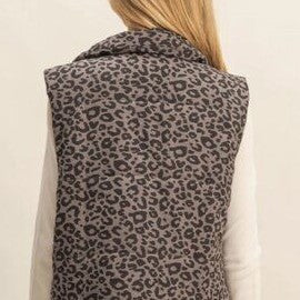 Leopard Print Puffer Vest