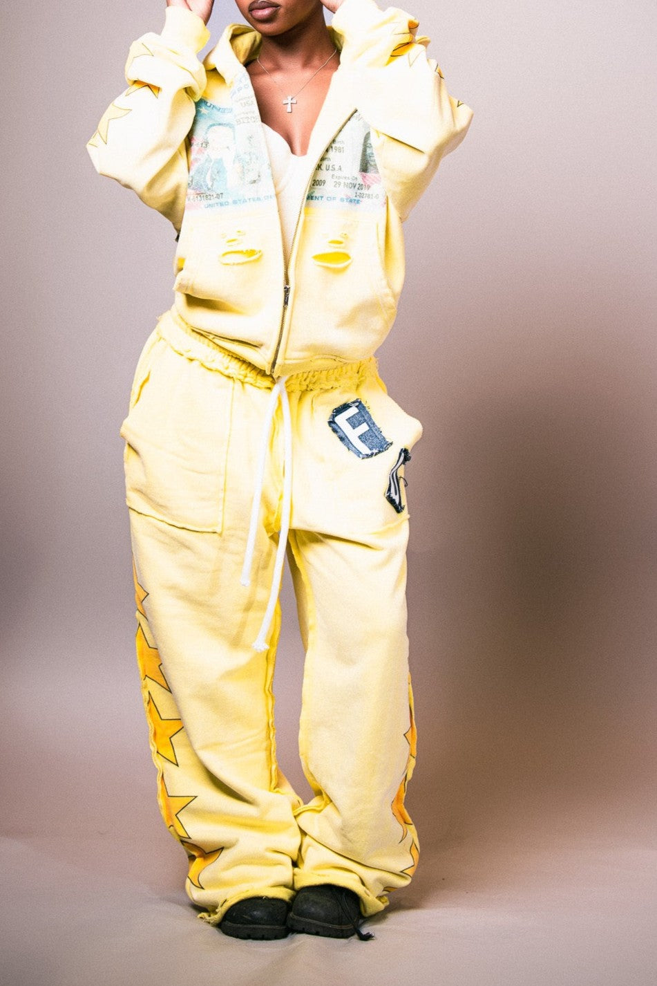 Yellow Graffiti Sports Suit Hip Hop
