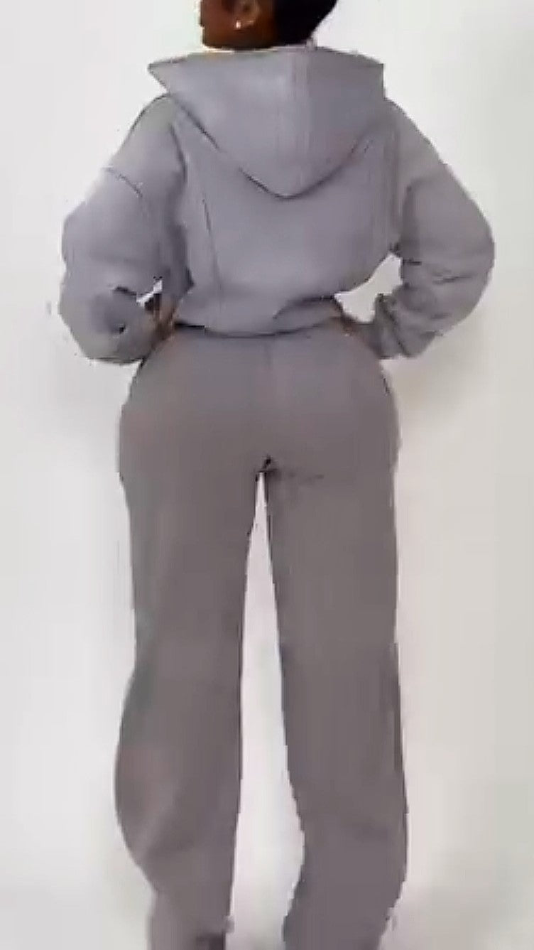 New Autumn Style Sports Suit With Oblique Side Zipper Design