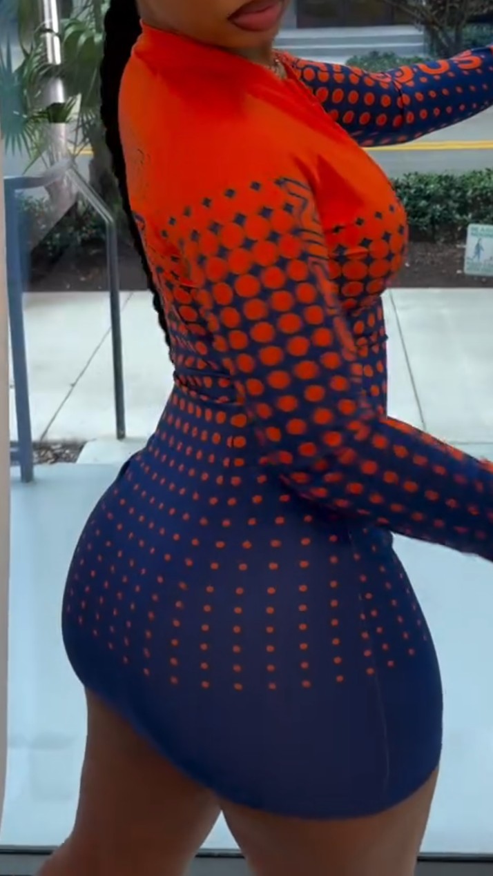 Tights V-neck Zipper