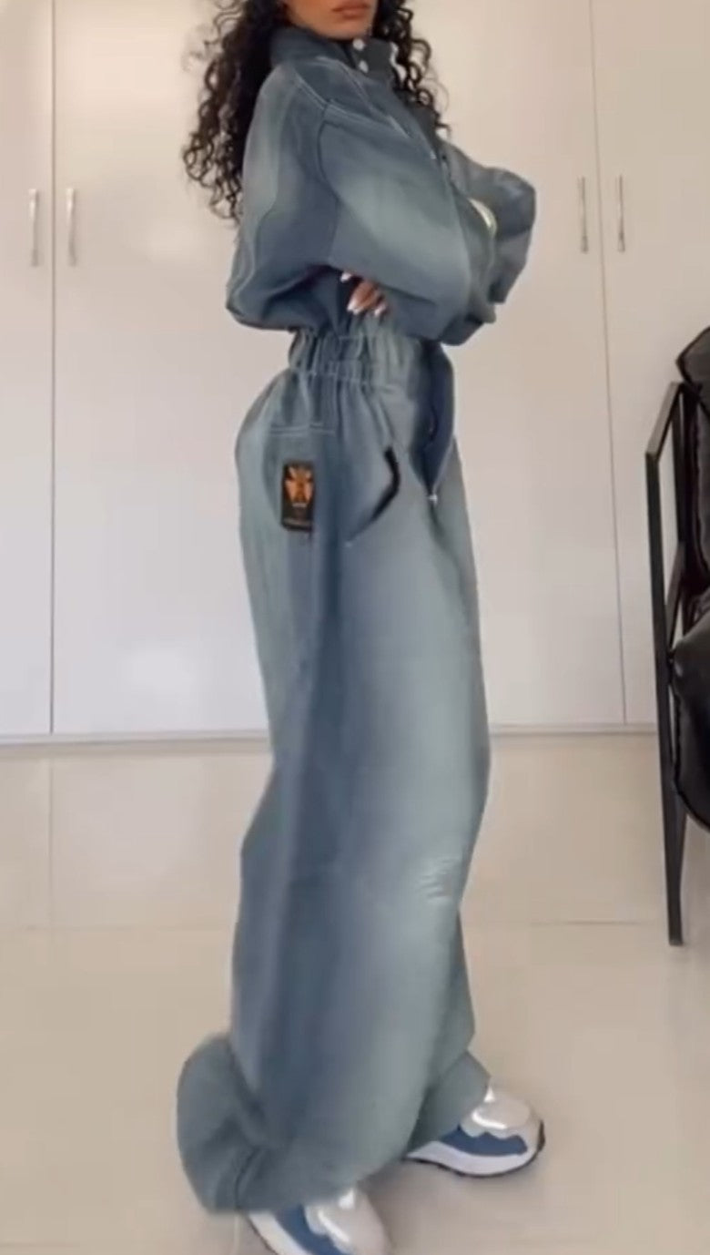 Casual Loose Niche Denim Jumpsuit