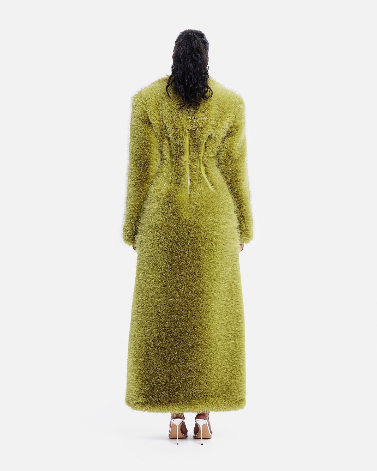 Green Eco-friendly Fur Long Coat