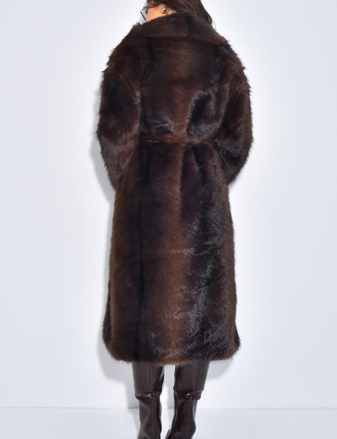 Extra Long Faux Fur Coat