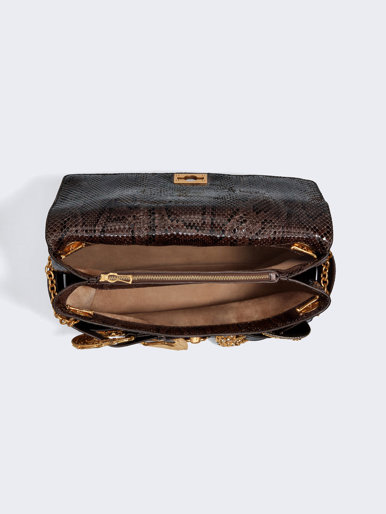 Snakeskin Bag With Belt Design