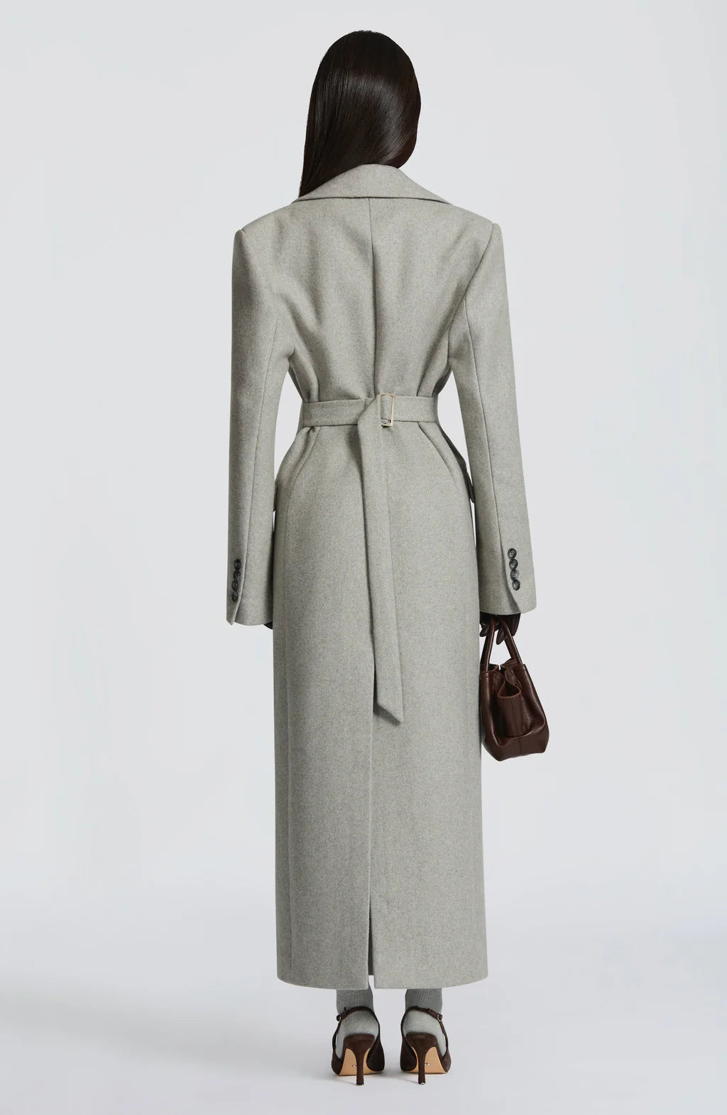 Light Grey Coat With Belt
