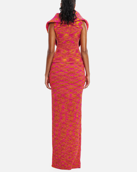 Slit Knitted Dress Suit