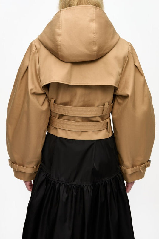 Bonded Cotton Short Trench Jacket