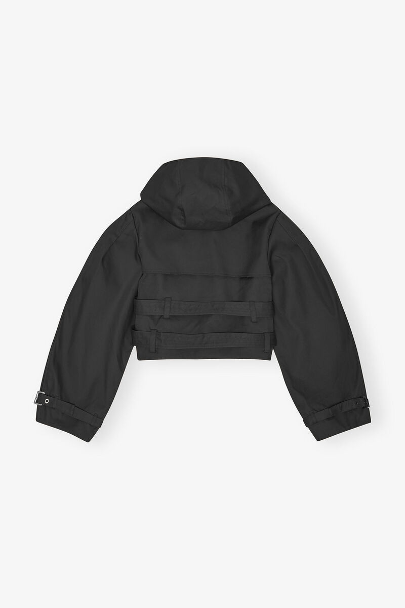 Bonded Cotton Short Trench Jacket