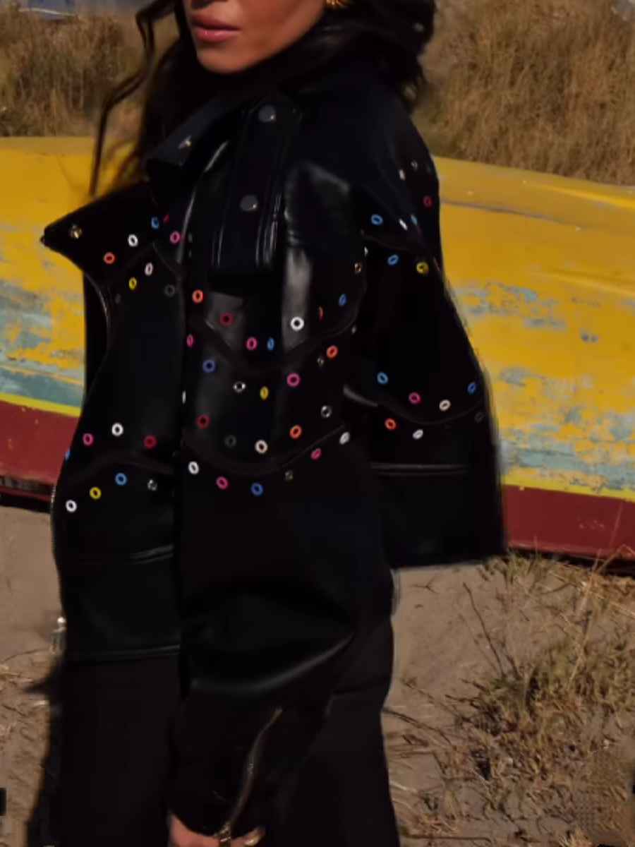 Colored Eyelet Pants Suit