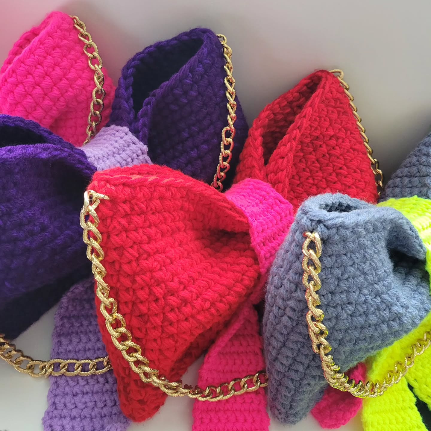 Cute Knit Bow Handbag