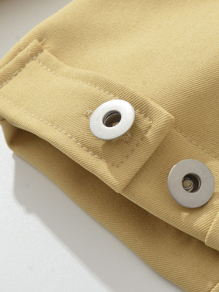 Vintage Zip Contrast Collar Jacket