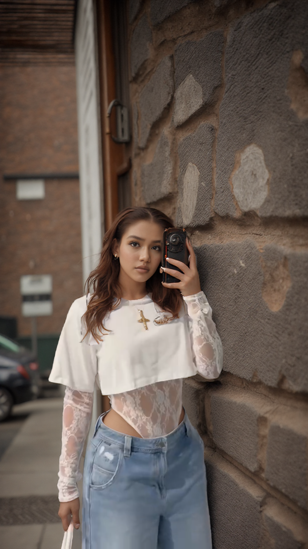 Lace Collar Sheer Long Sleeve Sexy Bodysuit