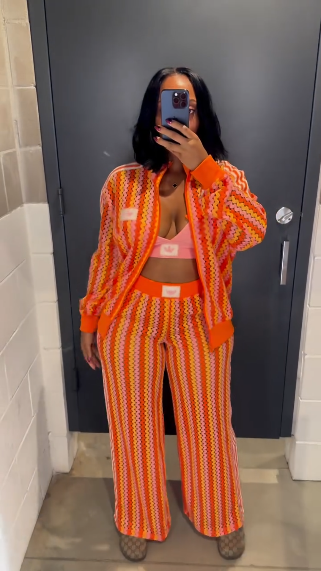 Pink Floral Camisole and Woven Pants Set