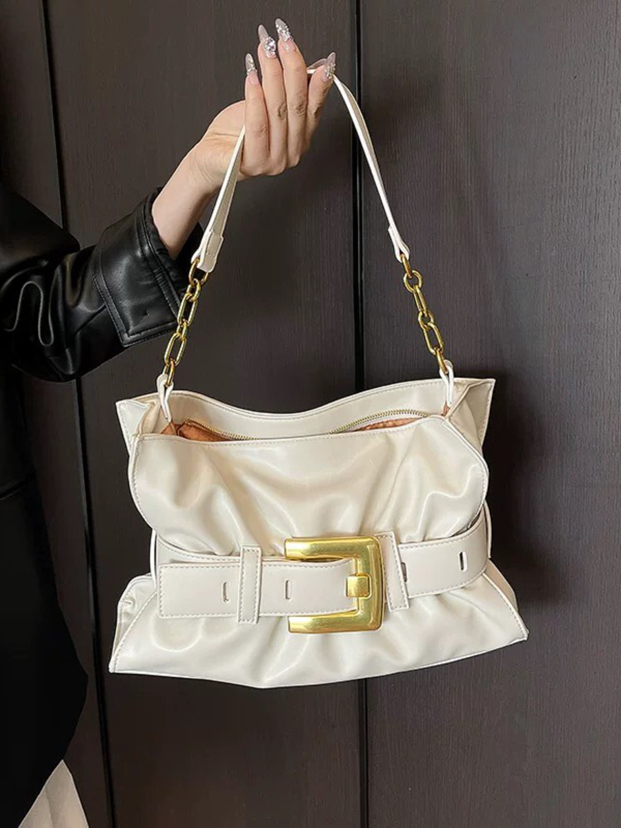 Metal Buckle Strap Shoulder Bag