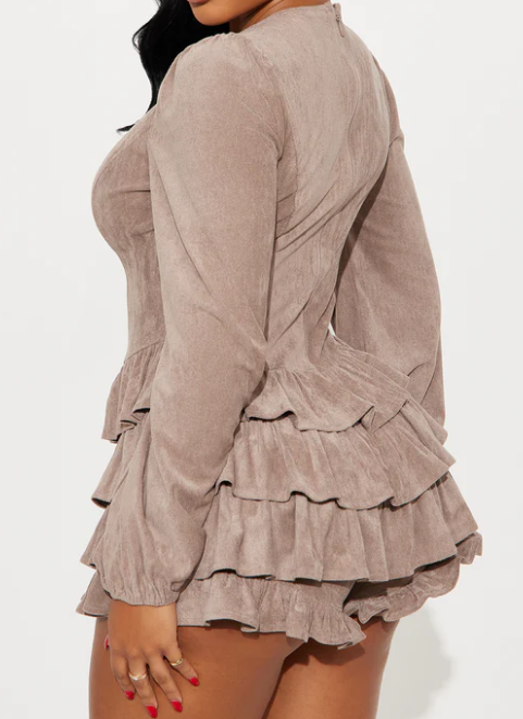 Adorable Stone Suede Romper