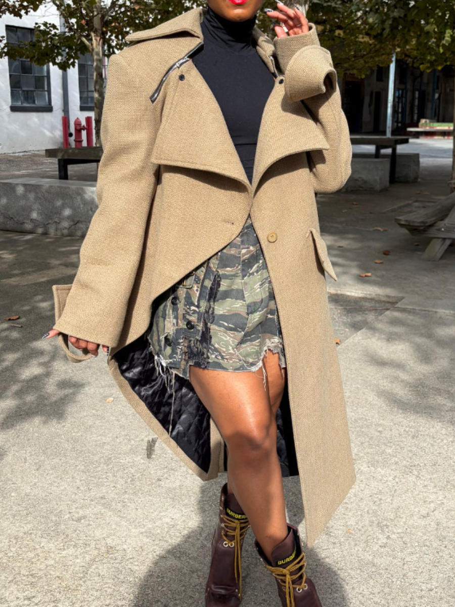 Asymmetrical Design Coat