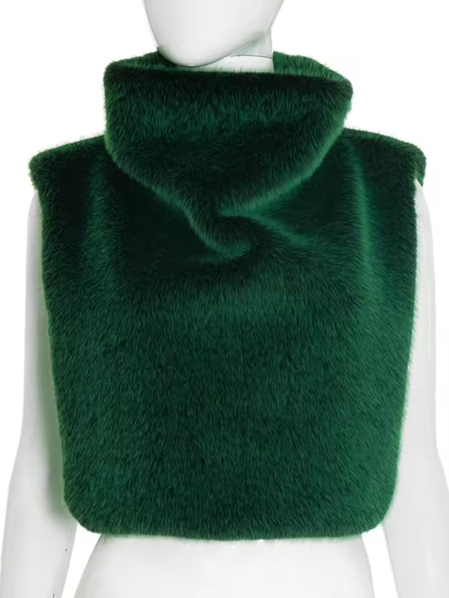 Faux Fur Turtleneck Vest