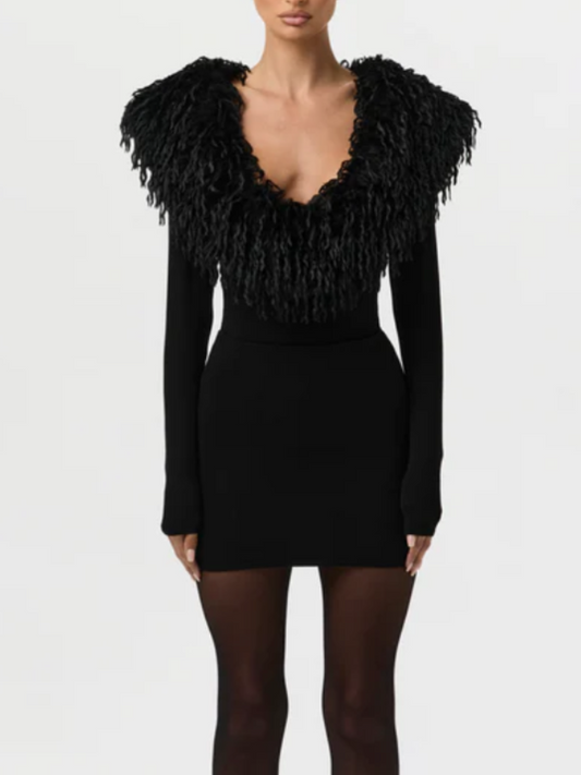 Butterfly Feather V-Neck Jumpsuit