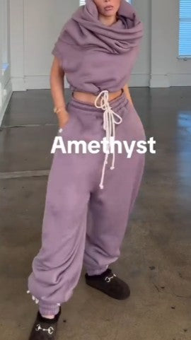 Cloud Teddy Vest Super Jogging Pants 2-Piece Set