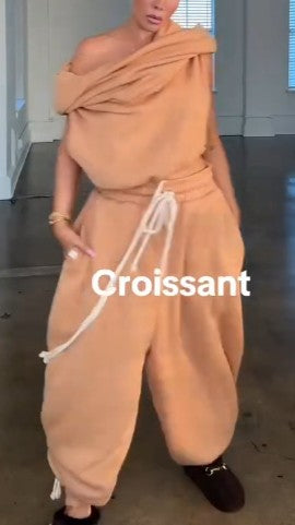 Cloud Teddy Vest Super Jogging Pants 2-Piece Set