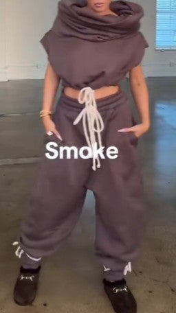 Cloud Teddy Vest Super Jogging Pants 2-Piece Set