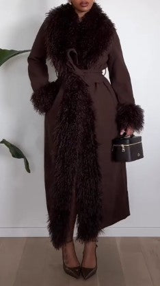 Long Fur-trimmed Coat（Free shipping）
