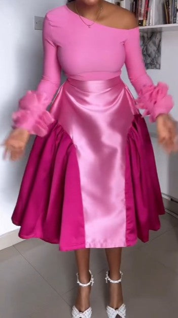 Pink Dress Two-piece Set