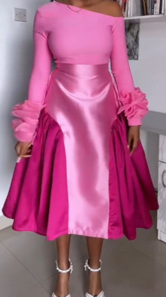 Pink Dress Two-piece Set