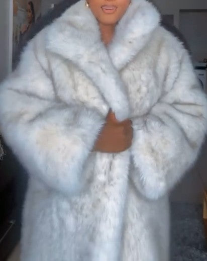 White Long Fur Coat（Free shipping）