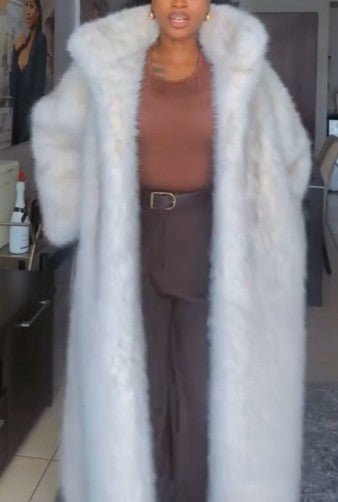 White Long Fur Coat（Free shipping）