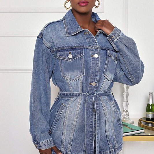 Chic Mid-length Denim Jacket