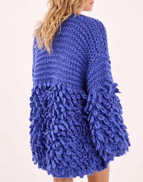 Contrast Knit Loose Sweater