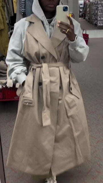 Sporty Trench Coat And Sweatshirt Design