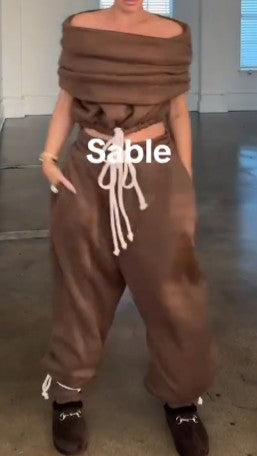 Cloud Teddy Vest Super Jogging Pants 2-Piece Set