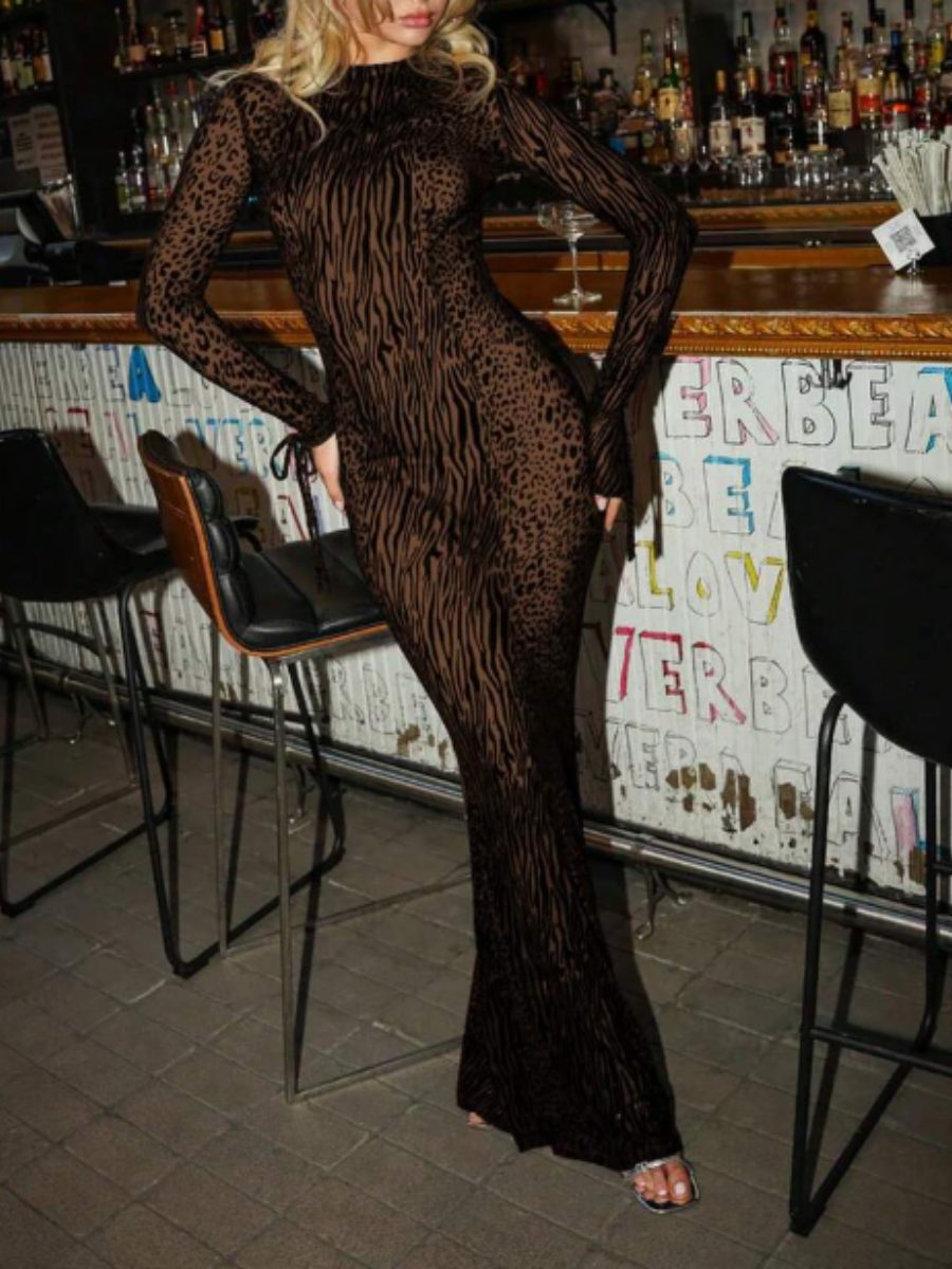 Sexy Perspective Leopard Print Dress