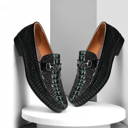 vintageschic Crocodile Print Business Elevating Wedding Shoes | Formal Loafers