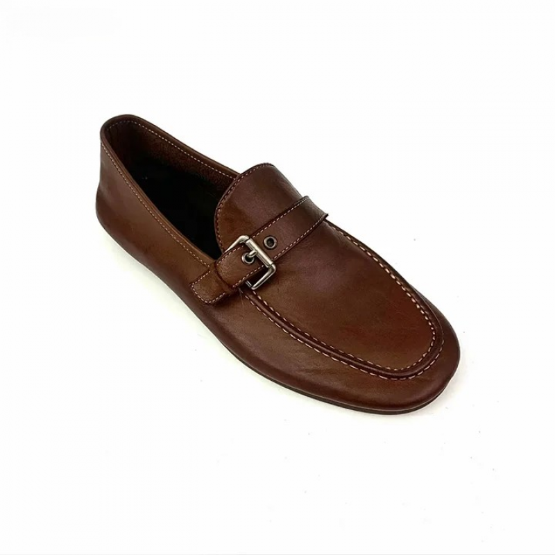 Horsehide Retro Loafers | Casual Leather Shoes