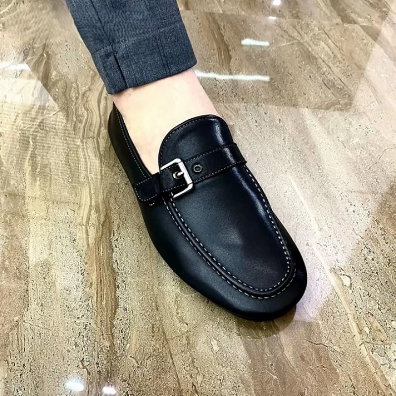 Horsehide Retro Loafers | Casual Leather Shoes
