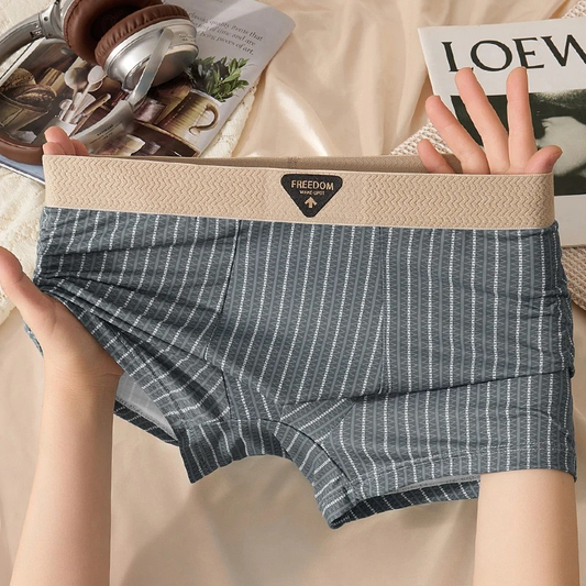 Braided belt ice silk boxer briefs--four pieces
